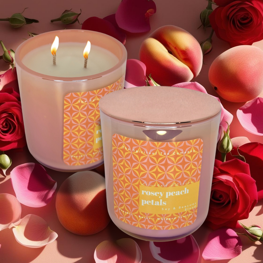 Rosey Peach Petals Spiritually Lit Candle (Seasonal)