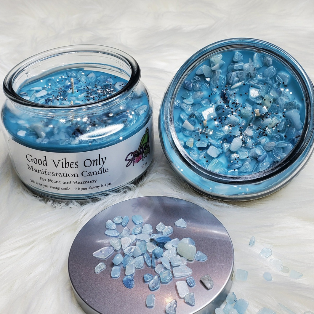 Good Vibes Only Manifestation Candle for Peace and Harmony